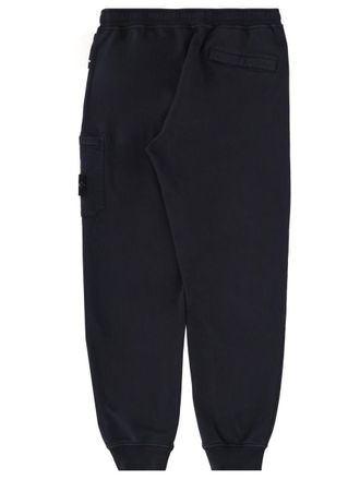 Stone Island Logo Patch Cotton Jogger Pants - Blue