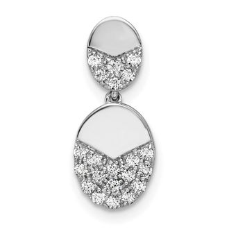 Diamond2Deal 14K White Gold Lab Grown Diamond Dangle Chain Slide Pendant (0.22ct, VS, G-H)