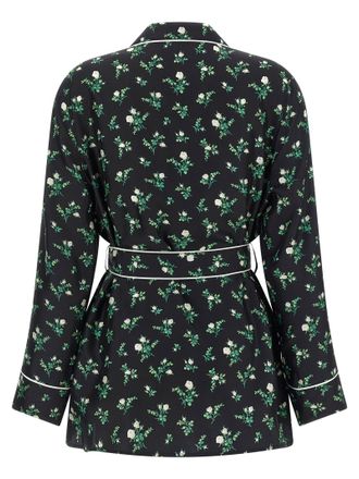 Dolce & Gabbana Floral Silk-Twill Pajama Shirt - Black