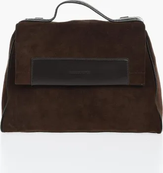 Fabiana Filippi Suede Business Bag with Jewel Handle Fabiana Filippi