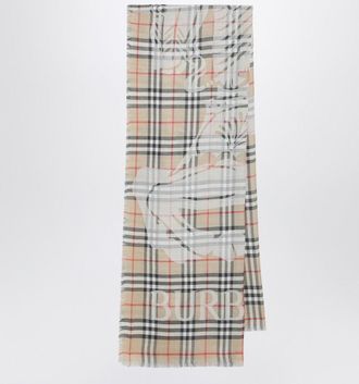 Burberry Ekd Burberry Check scarf in wool and silk