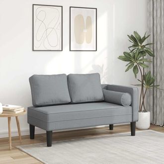 vidaXL Vidaxl Chaise Longue Con Cuscini Grigio Chiaro In Tessuto