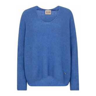 Mos Mosh MMThora V-Neck Knit - female - MOS MOSH - V-neck Knitwear - Blue - XS - Knitwear