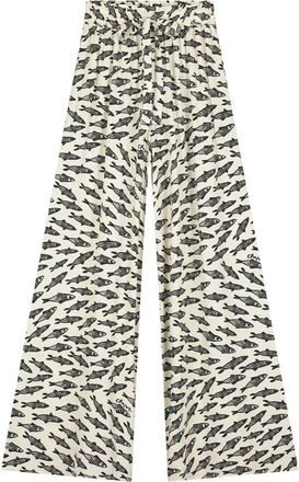 Fab By Fabienne Chapot Palapa Broek - Dames - Wijde Broeken - Beige - XS - Leer - Broeken