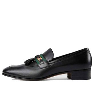 Gucci Interlocking G Tassel Leather Loafers Black 624720-1W610-1066