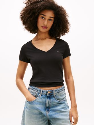 Tommy Jeans Kurzarmshirt TOMMY JEANS TJW 3PACK V-NECK TEE, Damen, Gr. XL (42), schwarz, ecru, schwarz night navy, Single Jersey, Obermaterial: 100% Baumwolle, Shi