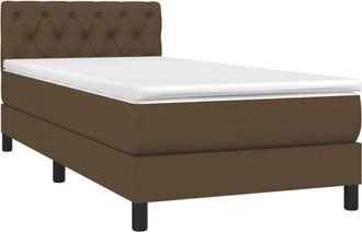 vidaXL Cama Box Spring Con Colch&oacute;n Tela Marr&oacute;n Oscuro 80x200 Cm Vidaxl