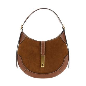 Polo Ralph Lauren Polo ID Suede Shoulder Bag - female - Polo Ralph Lauren - Shoulder Bags - Brown - ONE SIZE - Bags