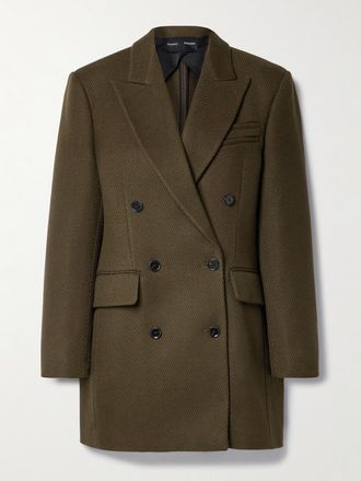 Proenza Schouler Blazer Doppiopetto In Twill - Verde