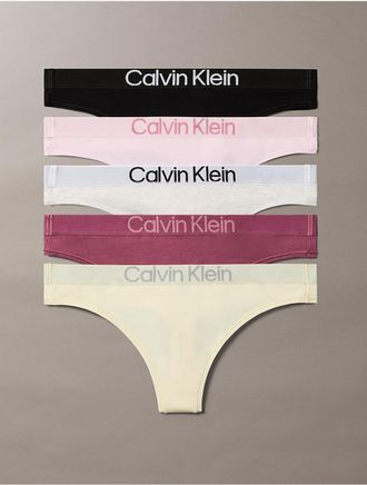 Calvin Klein Womens Maximum Cotton 5-Pack Thong - Multi - XL