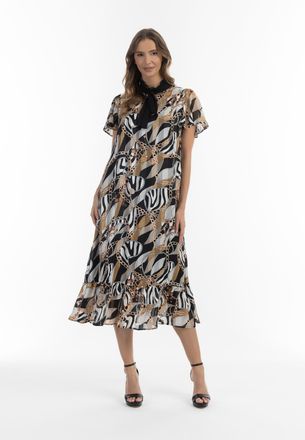 Faina midi-jurk faina met all-over print sookie