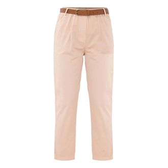 Kocca Cropped Trousers, female, Pink, S, Cotton Straight Cut Trousers with Belt