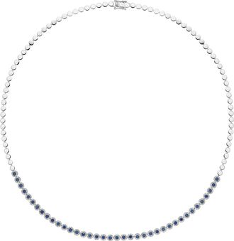 The Diamond Store 1.09ct Sapphire and Diamond Stellato Necklace in 9K White Gold
