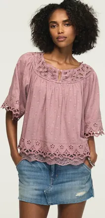 Lucky Brand Womens Battenburg Lace Top