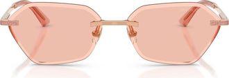 Jimmy Choo London Abby 58mm Irregular Sunglasses in Rose Gold /Dark Pink at Nordstrom