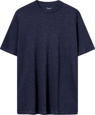 Knowledge Cotton Apparel Linen T-Shirt T-Shirt f&uuml;r Herren | blau