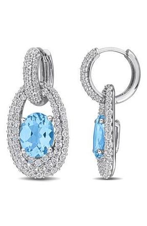 Delmar Sky Blue Topaz & White Topaz Drop Earrings at Nordstrom Rack