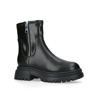 Steve Madden Womens Leather Roadmap Boots - Black - Size UK 8