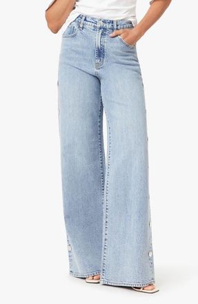 Habitual Gemma Studded Wide Leg Jeans in Aire at Nordstrom, Size 31