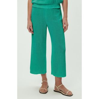 Michael Stars Medina Smocked Waist Wide Leg Pants in Maldives Green at Nordstrom, Size X-Small