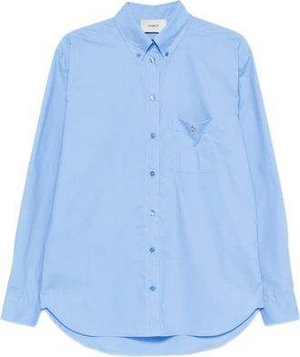 Coperni Boyfriend blouse met zak - Blauw
