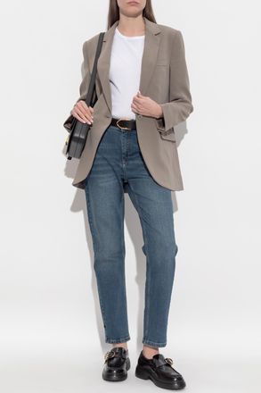 Michael Michael Kors Blazer With Open Lapels, Womens, Grey