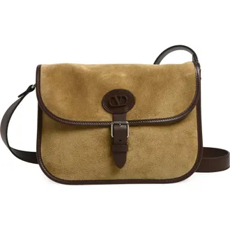 Valentino Antibes Suede Crossbody Bag in Beige at Nordstrom