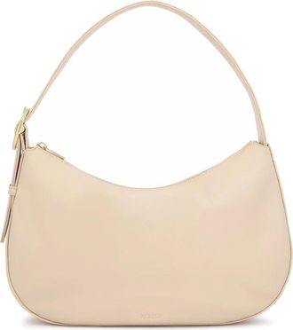 Kazar Leren schoudertassen met minimalistische lijnen - Dames - Schoudertassen - Beige - ONE Size - Leer - Tassen