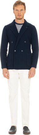 Lardini Double-Breasted Textured Fabric Blazer