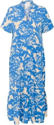 Saint Tropez Eda SZ SS Maxi Jurk - Dames - Maxi kleedjes - Blauw - S - Kleedjes