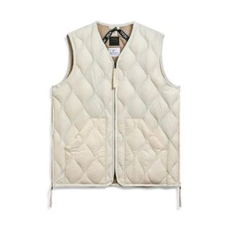 TAION Vests, male, White, Size: M Military Style Sleeveless Zip Vest