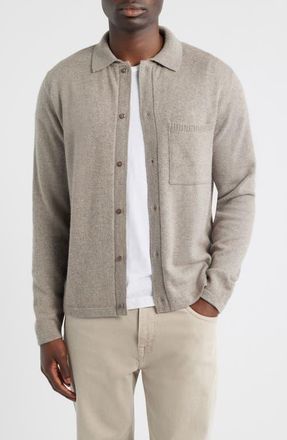 Merz b. Schwanen Relaxed Fit Merino Wool, Silk & Cashmere Cardigan in Faded Grain at Nordstrom, Size Xx-Large