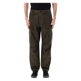 C.P. Company Straight Trousers, male, Green, Size: 2XL Cargo Pant in Microreps