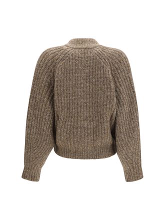 Brunello Cucinelli Womens Sequin Cardigan Fango+camel Sweater