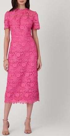 Shoshanna Floral Lace Vivienne Dress in Wild Orchid at Nordstrom, Size 12