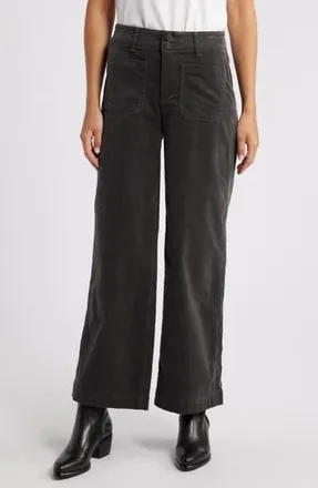Wit & Wisdom Emma AbSolution Wide Leg Corduroy Pants in Steel Grey at Nordstrom Rack, Size 2
