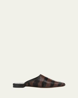 Vince Dakota Zebra Calf Hair Mules