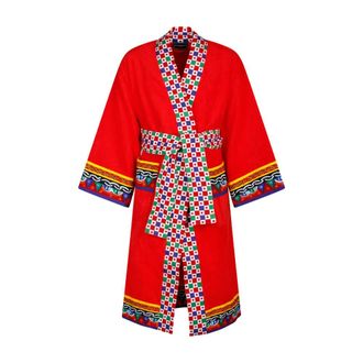 Dolce & Gabbana Cotton Terry Badjas - Dames - Badjassen - Rood - M - Katoen - Nachtkleding