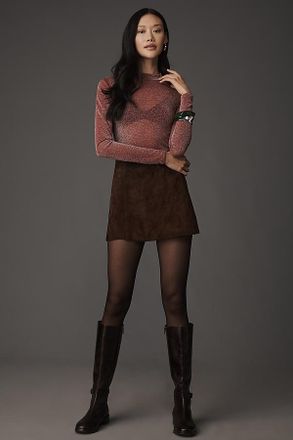 L*Space Shimmer Long-Sleeve Mock-Neck Top