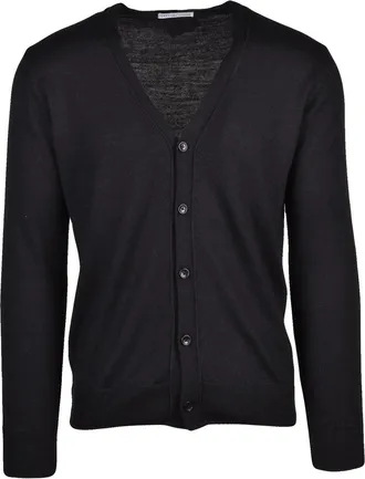 Daniele Alessandrini Charcoal Wool-Blend Cardigan