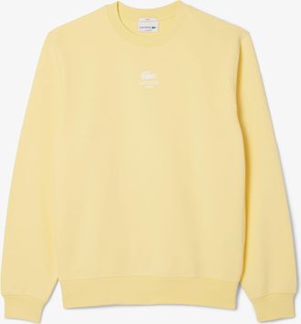Lacoste Heren Lacoste Bedrukt Fleece Sweatshirt in Geel