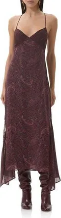 AFRM Christina Paisley Empire Waist Chiffon Maxi Dress in Chocolate Paisley at Nordstrom Rack, Size X-Large