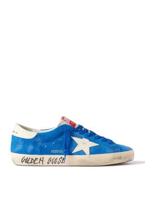 Golden Goose Super-Star Distressed Leather-Trimmed Suede Sneakers