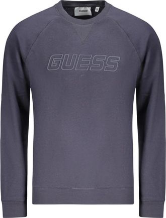 Guess Sweatshirt met logo op de voorkant - Heren - Sweatshirts - Blauw - XL - Katoen - Hoodies & sweatvesten