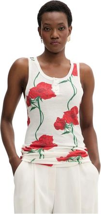 Kenzo Archive Rose Skinny Tank Top - Dames - Tops zonder mouwen - Wit - M - Tops