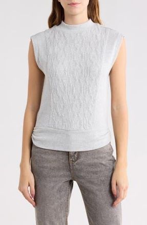 Democracy Cable Stitch Sleeveless Sweater in Heather Grey at Nordstrom Rack, Size X-Large