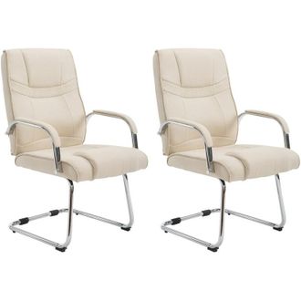 Clp Clp - Set De 2 Sillas Cantilever Xxl Attila En Tela Crema