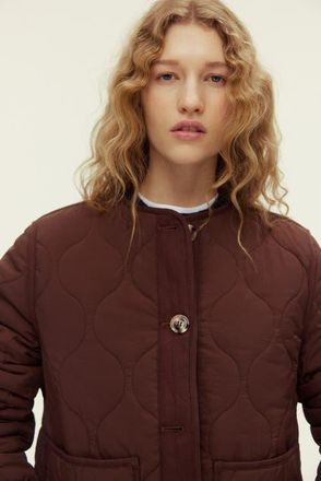 H&M Quilted Jacket in Dark Brown at Nordstrom, Size Xx-Large