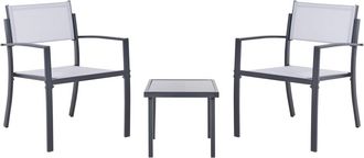 Beliani Conjunto de balc&oacute;n Metal Gris