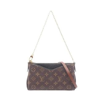 Louis Vuitton Pre-owned Pallas Clutch Monogram 2way Bag - Dames - Pre-owned - Bruin - Maat: ONE Size Leer